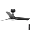 FARO 33825-1TW - LED-himmennettävä kattotuuletin HEY S, LED/10W/230V, 2700/3000/4000K, musta, Ø 90 cm + kaukosäädin