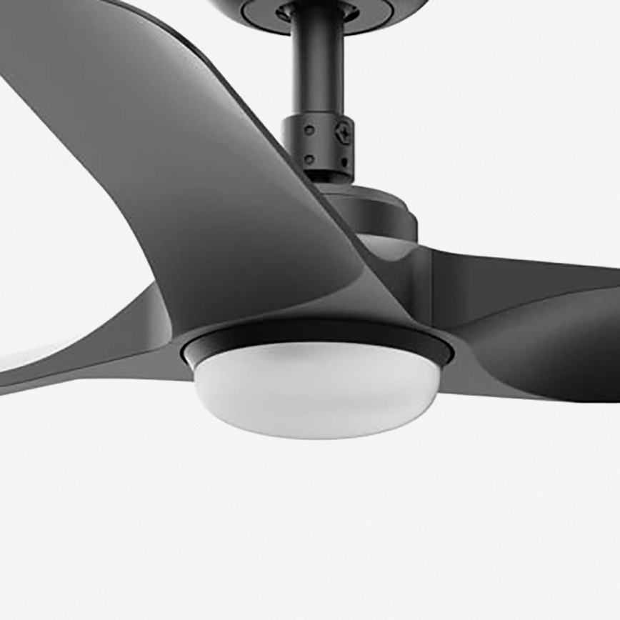 FARO 33825-1TW - LED-himmennettävä kattotuuletin HEY S, LED/10W/230V, 2700/3000/4000K, musta, Ø 90 cm + kaukosäädin