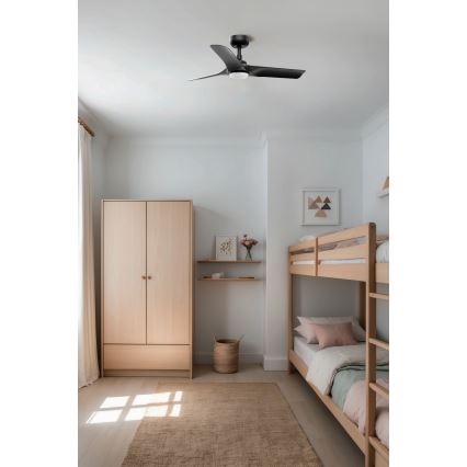 FARO 33825WT1S - HEY S LED-himmennettävä kattotuuletin, LED/10W/230V, 2700/3000/4000K, halkaisija 90 cm, musta, Wi‑Fi (Tuya) + kaukosäädin
