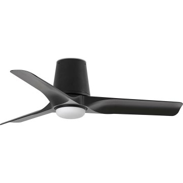 FARO 33827-1TW - LED-himmennettävä kattotuuletin HEY TUB S LED/10W/230V 2700/3000/4000K musta halkaisija 90 cm + kaukosäädin