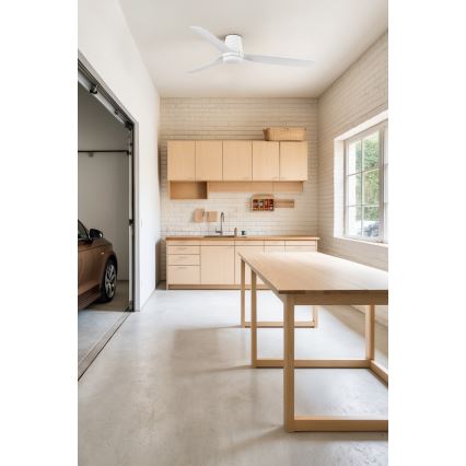 FARO 33828 - Kattotuuletin PUNT TUB M valkoinen halkaisija 130 cm + kauko-ohjaus