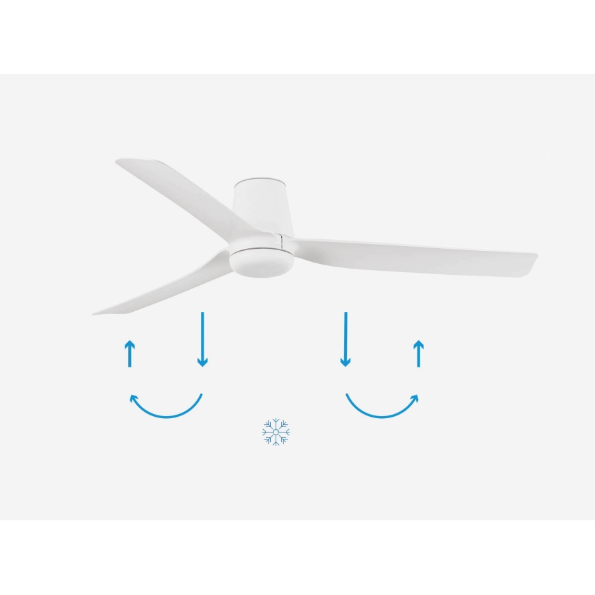 FARO 33828 - Kattotuuletin PUNT TUB M valkoinen halkaisija 130 cm + kauko-ohjaus