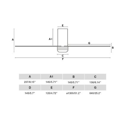 FARO 33828 - Kattotuuletin PUNT TUB M valkoinen halkaisija 130 cm + kauko-ohjaus