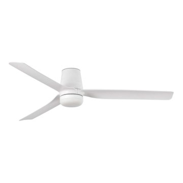 FARO 33828WT1S - LED-himmennettävä kattotuuletin PUNT TUB M LED/18W/230V 2700/3000/4000K halkaisija 132 cm valkoinen Wi‑Fi Tuya + kaukosäädin