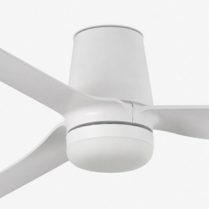 FARO 33828WT1S - LED-himmennettävä kattotuuletin PUNT TUB M LED/18W/230V 2700/3000/4000K halkaisija 132 cm valkoinen Wi‑Fi Tuya + kaukosäädin