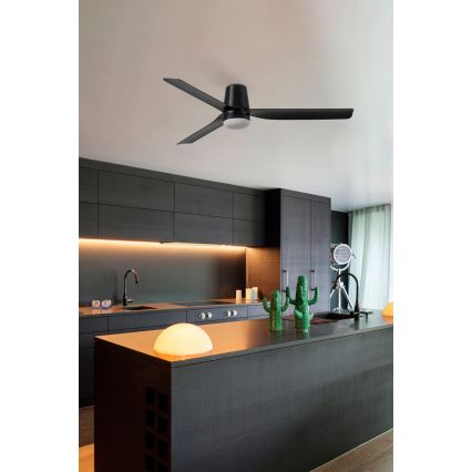 FARO 33829-1TW - himmennettävä LED-kattotuuletin PUNT TUB M LED/18W/230V 2700/3000/4000K halkaisija 130 cm valkoinen/ruskea + kaukosäädin