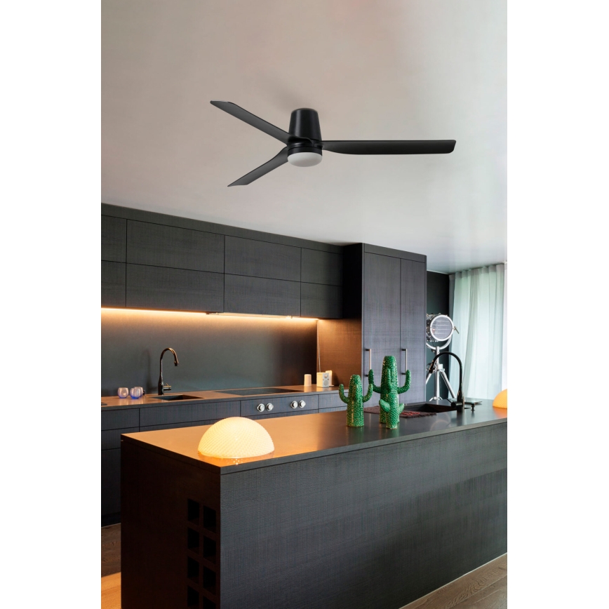 FARO 33829-1TW - himmennettävä LED-kattotuuletin PUNT TUB M LED/18W/230V 2700/3000/4000K halkaisija 130 cm valkoinen/ruskea + kaukosäädin