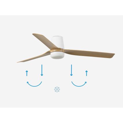 FARO 33829-1TW - LED himmennettävä kattovalo PUNT TUB M LED/18W/230V 3000/4200/6500K halkaisija 130 cm valkoinen/brown+ kauko-ohjaus