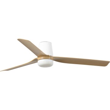 FARO 33829WT1S - himmennettävä LED-kattotuuletin PUNT TUB M LED/18W/230V/2700/3000/4000K Ø 132 cm beige/valkoinen Wi-Fi Tuya + kaukosäädin