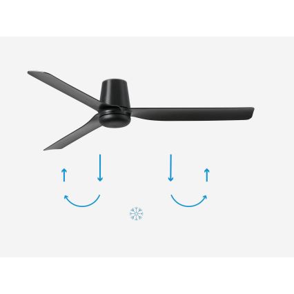 FARO 33830 - Kattotuuletin PUNT TUB M musta halkaisija 130 cm + kauko-ohjaus