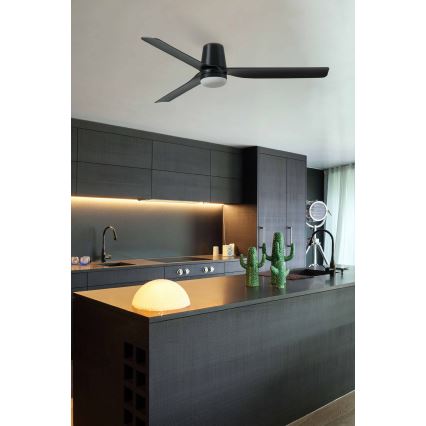 FARO 33830WT1S - PUNT TUB M LED - himmennettävä LED-kattotuuletin, 18 W/230 V, 2700/3000/4000 K, halkaisija 132 cm, musta, Tuya Wi-Fi + kaukosäädin