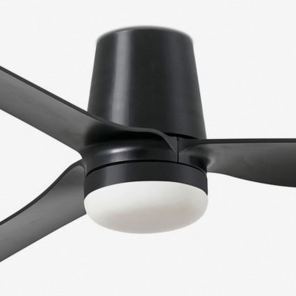 FARO 33830WT1S - PUNT TUB M LED - himmennettävä LED-kattotuuletin, 18 W/230 V, 2700/3000/4000 K, halkaisija 132 cm, musta, Tuya Wi-Fi + kaukosäädin