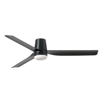 FARO 33830WT1S - PUNT TUB M LED - himmennettävä LED-kattotuuletin, 18 W/230 V, 2700/3000/4000 K, halkaisija 132 cm, musta, Tuya Wi-Fi + kaukosäädin
