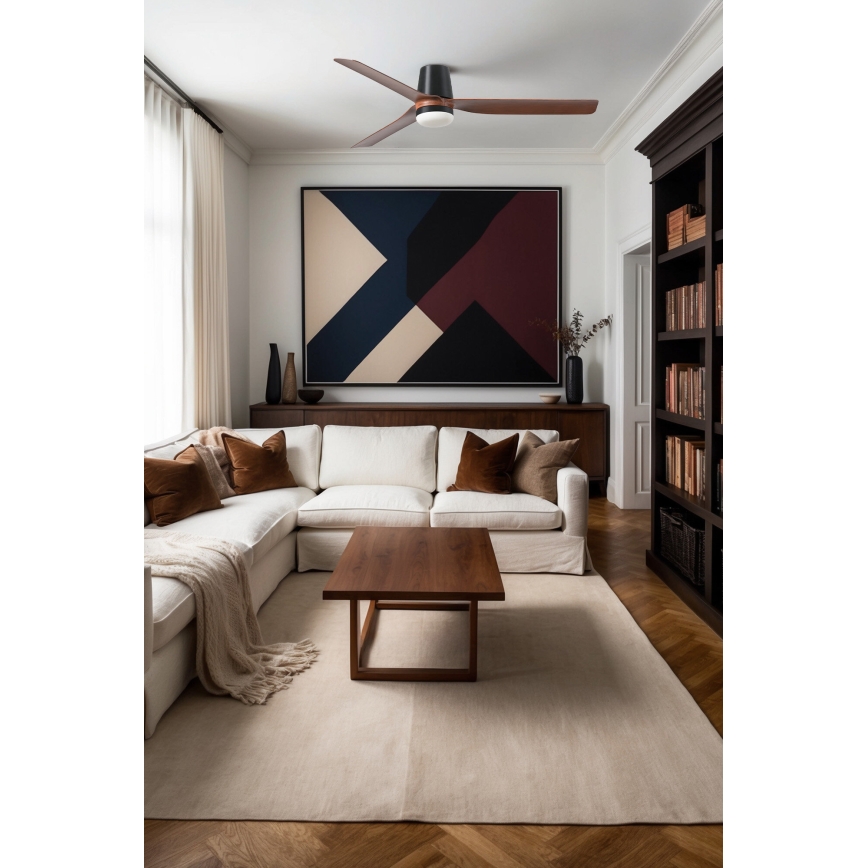 FARO 33831-1TW - LED himmennettävä kattovalo PUNT TUB M LED/18W/230V 3000/4200/6500K halkaisija 130 cm ruskea/musta + kauko-ohjaus