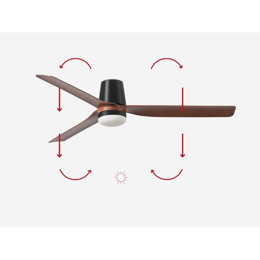 FARO 33831-1TW - LED himmennettävä kattovalo PUNT TUB M LED/18W/230V 3000/4200/6500K halkaisija 130 cm ruskea/musta + kauko-ohjaus