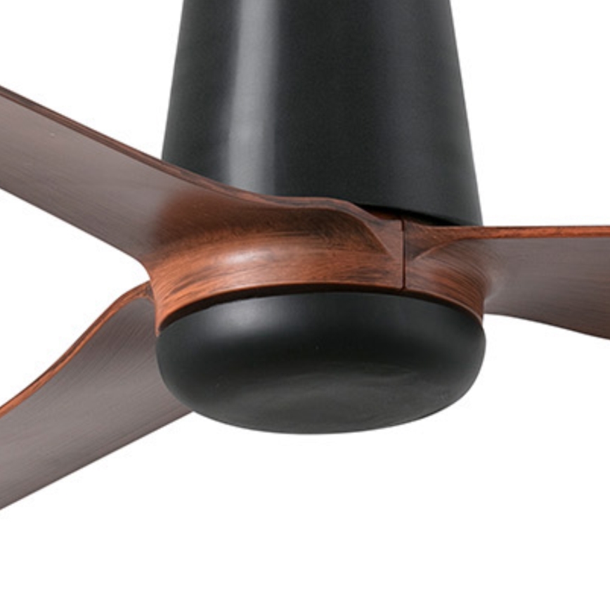 FARO 33831WT - Kattotuuletin PUNT TUB M ruskea/musta halkaisija 132 cm Wi-Fi Tuya + kauko-ohjaus