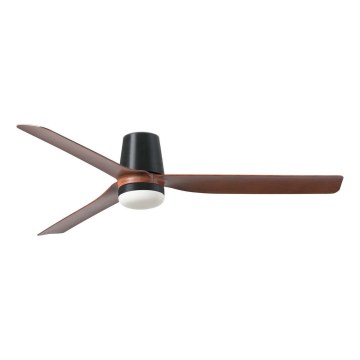 FARO 33831WT1S - LED-himmennettävä kattotuuletin PUNT TUB M LED/18W/230V 2700/3000/4000K halkaisija 132 cm ruskea/musta Wi-Fi Tuya + kaukosäädin