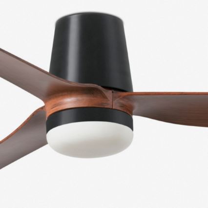 FARO 33831WT1S - LED-himmennettävä kattotuuletin PUNT TUB M LED/18W/230V 2700/3000/4000K halkaisija 132 cm ruskea/musta Wi-Fi Tuya + kaukosäädin