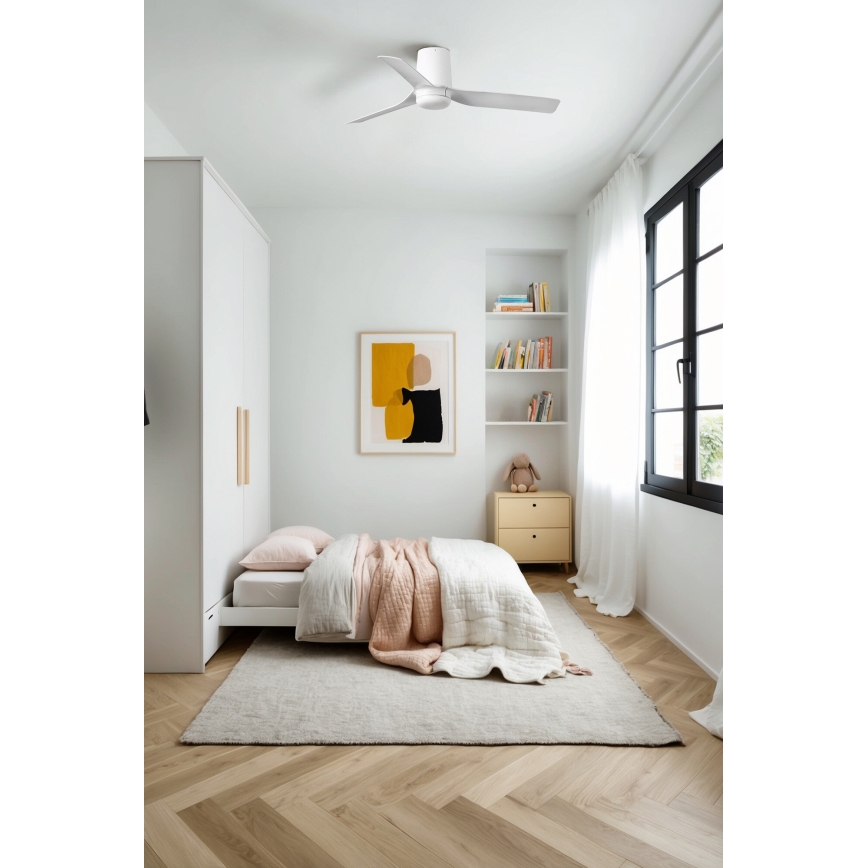 FARO 33832 - Kattotuuletin MINI PUNT TUB S valkoinen halkaisija 90 cm + kauko-ohjaus