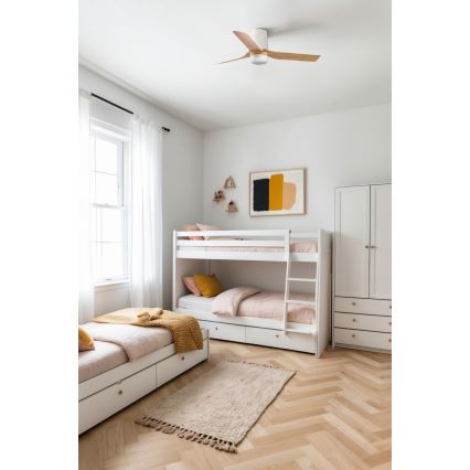 FARO 33833-1TW - himmennettävä LED-kattotuuletin MINI PUNT TUB LED/10 W/230 V 2700/3000/4000 K halkaisija 90 cm ruskea/valkoinen + kaukosäädin