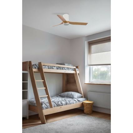 FARO 33833 - Kattotuuletin MINI PUNT TUB S ruskea/valkoinen halkaisija 90 cm + kauko-ohjaus