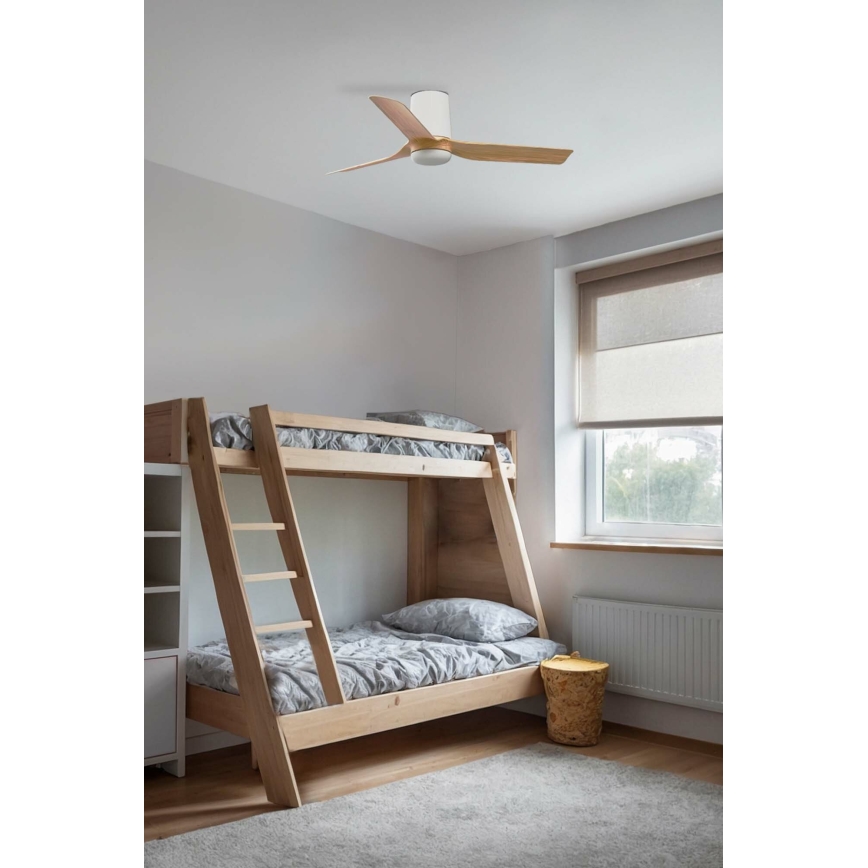 FARO 33833 - Kattotuuletin MINI PUNT TUB S ruskea/valkoinen halkaisija 90 cm + kauko-ohjaus