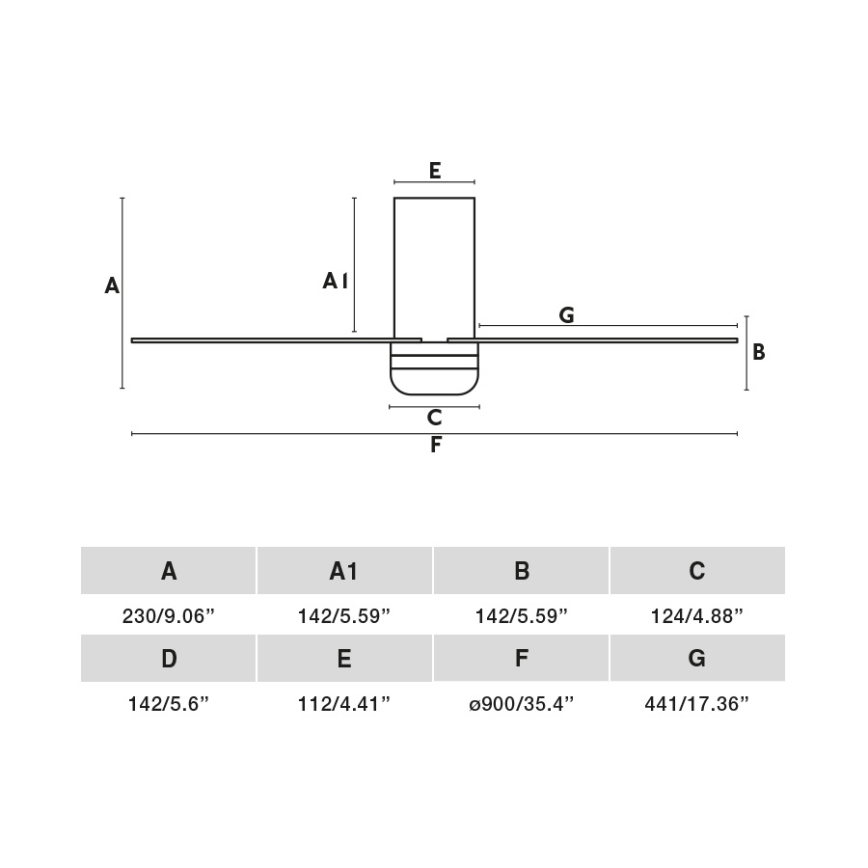 FARO 33834-1TW - Himennettävä LED-kattotuuletin MINI PUNT TUB S LED/10W/230V 2700/3000/4000K, halkaisija 90 cm, musta + kaukosäädin