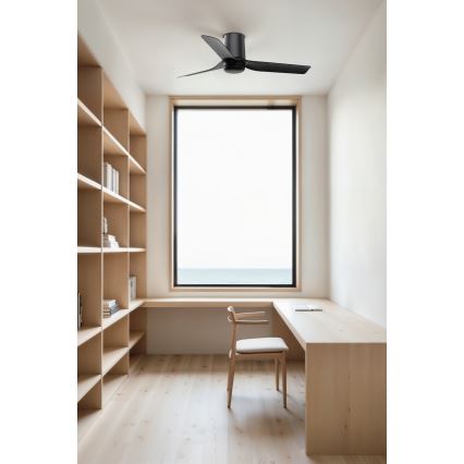 FARO 33834 - Kattotuuletin MINI PUNT TUB S musta halkaisija 90 cm + kauko-ohjaus