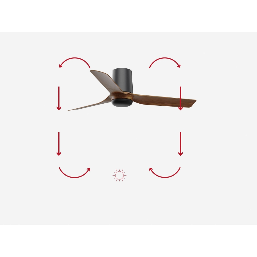 FARO 33835 - Kattotuuletin MINI PUNT TUB S ruskea/musta halkaisija 90 cm + kauko-ohjaus