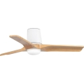 FARO 33836-1TW - LED-himmennettävä kattotuuletin HEYWOOD TUB S LED/10W/230V 2700/3000/4000K mänty/valkoinen Ø 90 cm + kaukosäädin