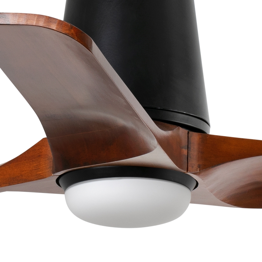 FARO 33837-1TW - HIMMENNETTÄVÄ LED-KATTOTUULETIN HEYWOOD TUB S LED/10W/230V 2700/3000/4000K mänty/musta halkaisija 90 cm + kaukosäädin