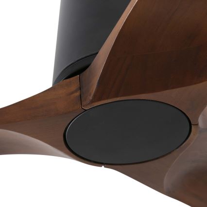 FARO 33837WT - Kattoilmaisin HEYWOOD TUB mänty/musta Ø 90 cm Wi-Fi Tuya + kaukosäädin