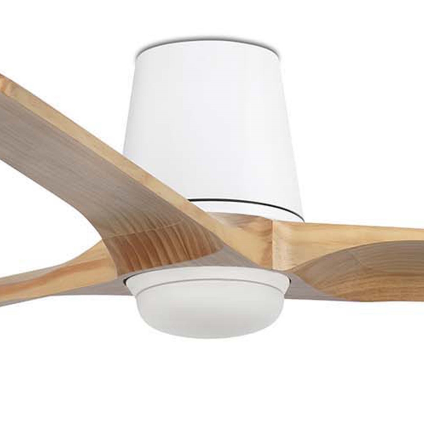 FARO 33838WT-1TW - LED-himmennettävä kattotuuletin HEYWOOD TUB L LED/10W/230V 2700/3000/4000K mänty/valkoinen halkaisija 132 cm Wi-Fi Tuya + kaukosäädin