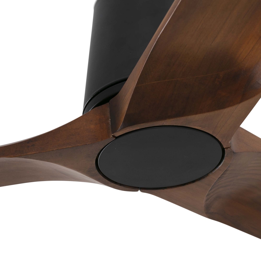 FARO 33839WT - Kattoilmaisin HEYWOOD TUB L mänty/musta Ø 132 cm Wi-Fi Tuya + kaukosäädin