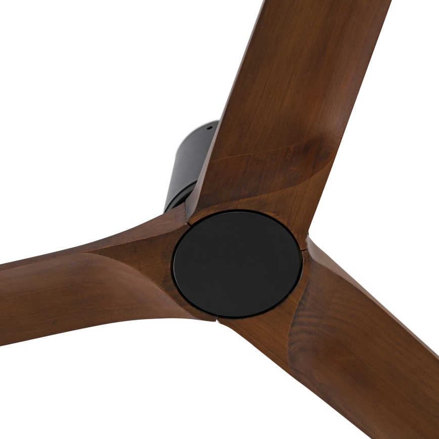 FARO 33839WT - Kattoilmaisin HEYWOOD TUB L mänty/musta Ø 132 cm Wi-Fi Tuya + kaukosäädin