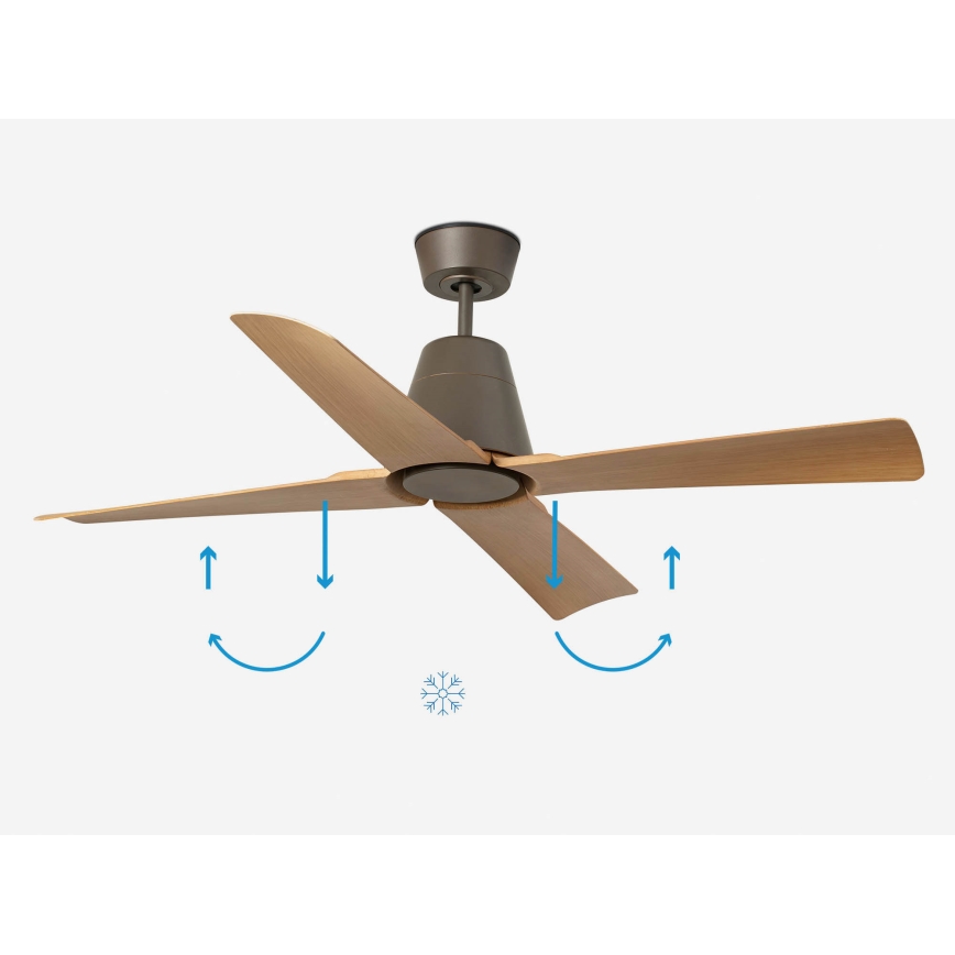 FARO 34106 - Kattotuuletin TYPHOON M ruskea IP44 + kauko-ohjaus