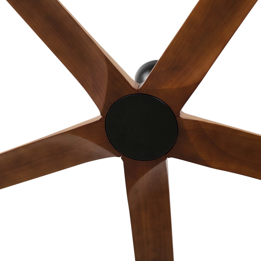 FARO 34190WT - BIGWOOD XL kattotuuletin mänty/musta, halkaisija 200 cm Wi-Fi Tuya + kaukosäädin