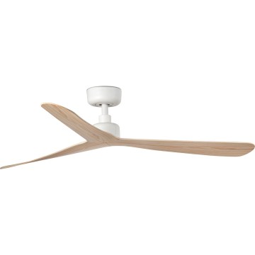 FARO 34195WT - kattotuuletin ROCKER M, halkaisija 132 cm, beige/valkoinen, Tuya Wi-Fi + kaukosäädin