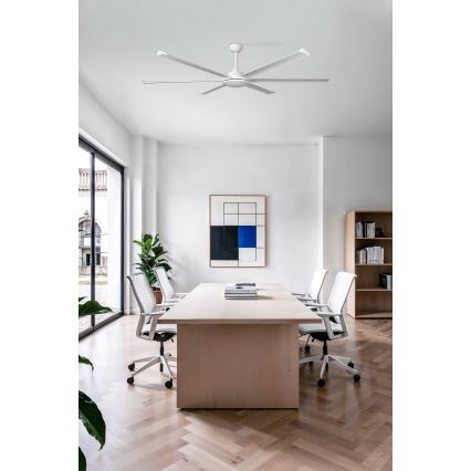 FARO 34202 - Kattotuuletin ROTTERDAM XL valkoinen halkaisija 200 cm + kauko-ohjaus