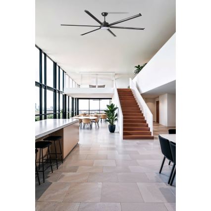 FARO 34207-130 - LED himmennettävä kattotuuletin ROTTERDAM XXL LED/32W/230V musta halkaisija 250 cm + kauko-ohjaus