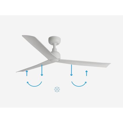 FARO 34274 - Kattoilmaisin MARINE M valkoinen Ø 125 cm IP44 + kaukosäädin