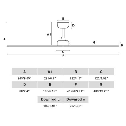 FARO 34274 - Kattoilmaisin MARINE M valkoinen Ø 125 cm IP44 + kaukosäädin
