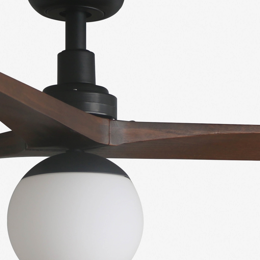 FARO 34276-11L - Kattoilmaisin KLIM L 1xE27/15W/230V pähkinä/musta halkaisija 150 cm + kaukosäädin