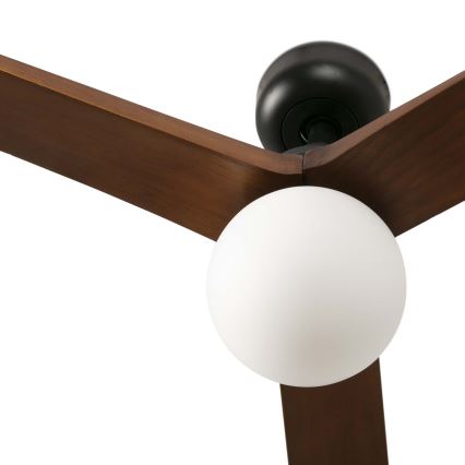 FARO 34276WT-11L - Kattoilmaisin KLIM L 1xE27/15W/230V pähkinä/musta halkaisija 150 cm Wi-Fi Tuya + kaukosäädin