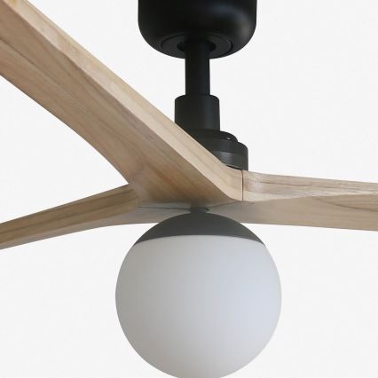 FARO 34282-11L - Kattotuuletin KLIM L 1xE27/15W/230V mänty/musta halkaisija 150 cm + kauko-ohjaus