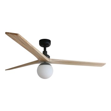 FARO 34282WT-11L - Kattoilmaisin KLIM L 1xE27/15W/230V mänty/musta halkaisija 150 cm Wi-Fi Tuya + kaukosäädin