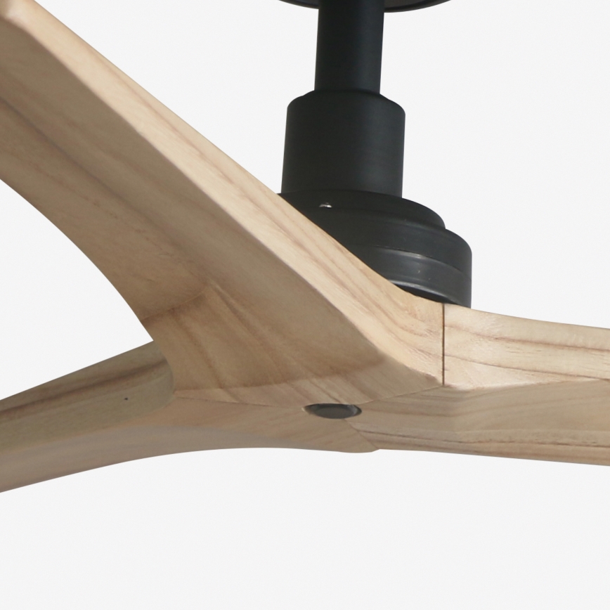 FARO 34284 - Kattotuuletin KLIM S mänty/musta halkaisija 92,5 cm + kauko-ohjaus