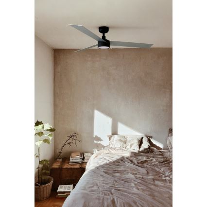 FARO 34286-1TW - LED-himennettävä kattotuuletin CRUISER L LED/18W/230V 2700/3000/4000K halkaisija 132 cm musta/harmaa + kaukosäädin
