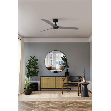 FARO 34286 - Kattoilmaisin CRUISER L musta Ø 132 cm + kaukosäädin