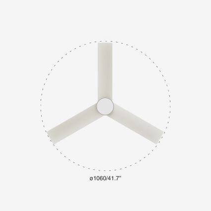 FARO 34288-1TW - Himmennettävä LED-kattotuuletin CRUISER LED/20W/230V Ø 106 cm 2700/3000/4000K + kaukosäädin